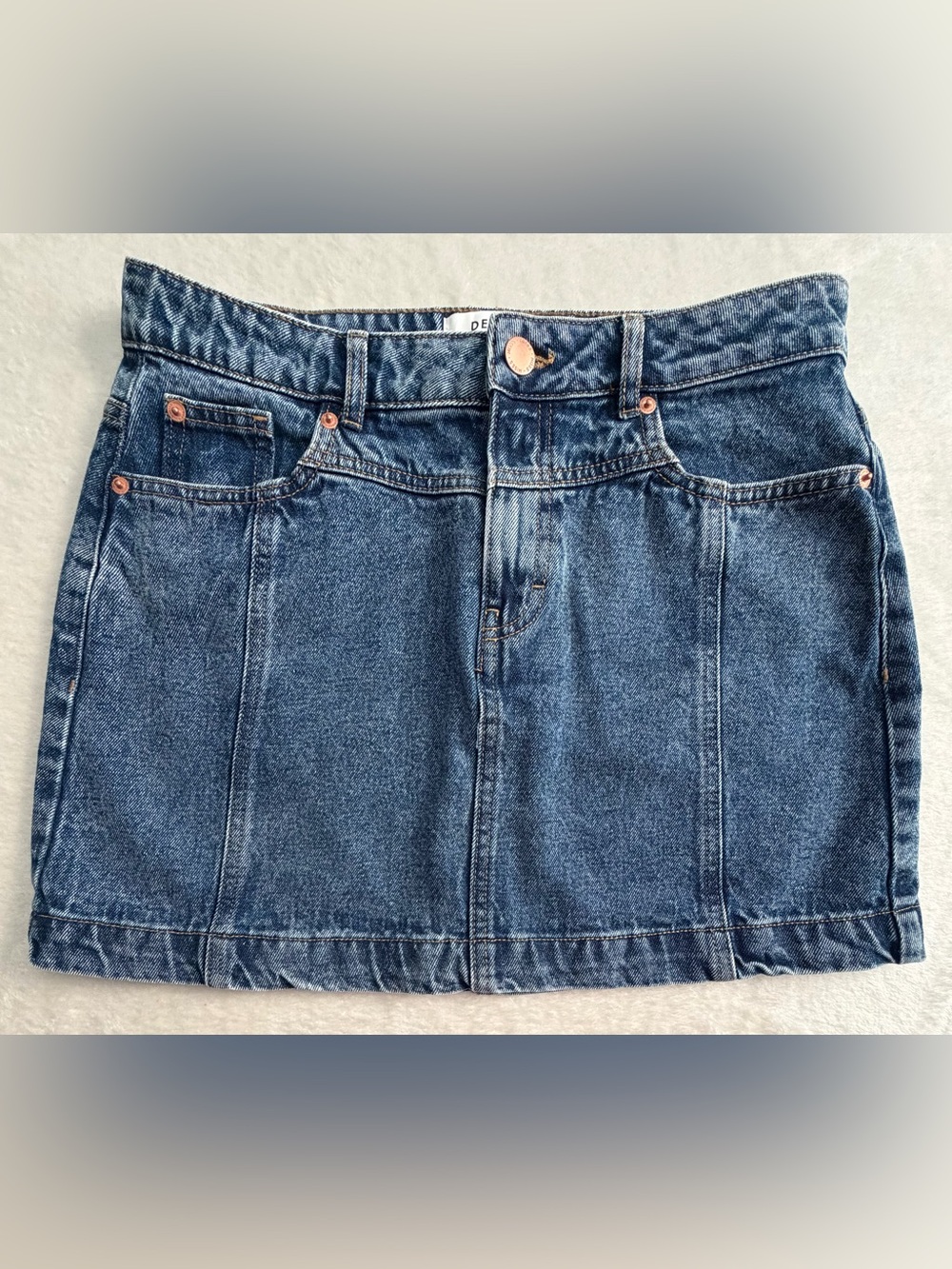 Miss Selfridge Blue Denim Cotton Mini Skirt, Size 8